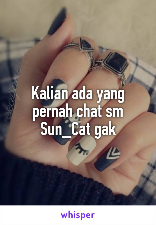 Kalian ada yang pernah chat sm Sun_Cat gak