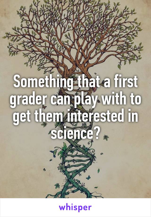 Something that a first grader can play with to get them interested in science?