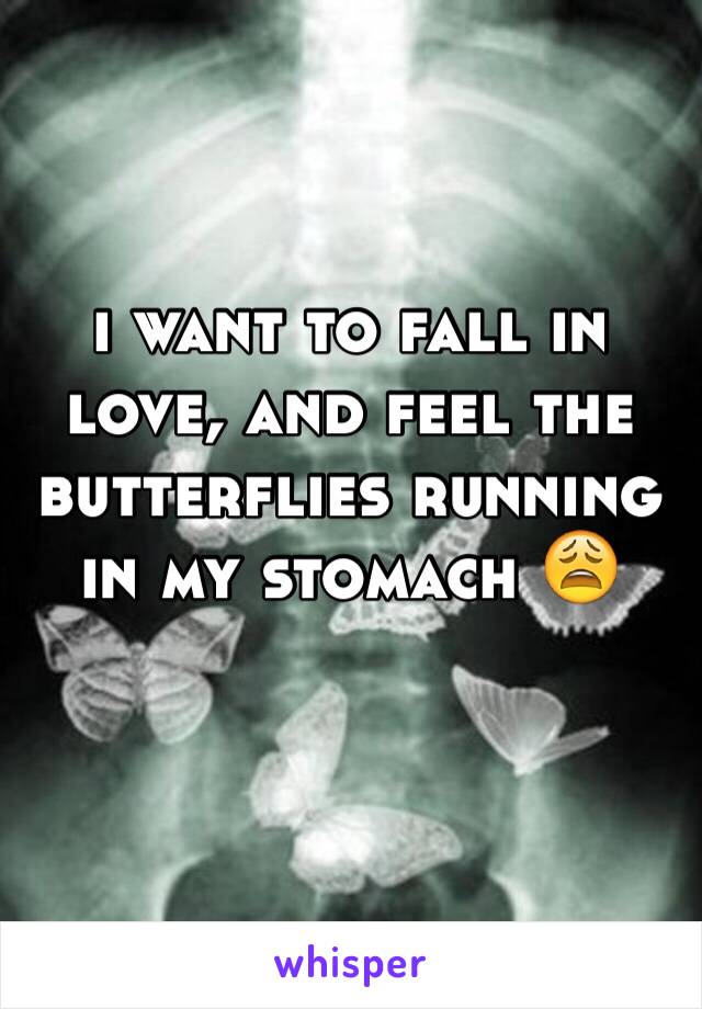 i want to fall in love, and feel the butterflies running in my stomach 😩