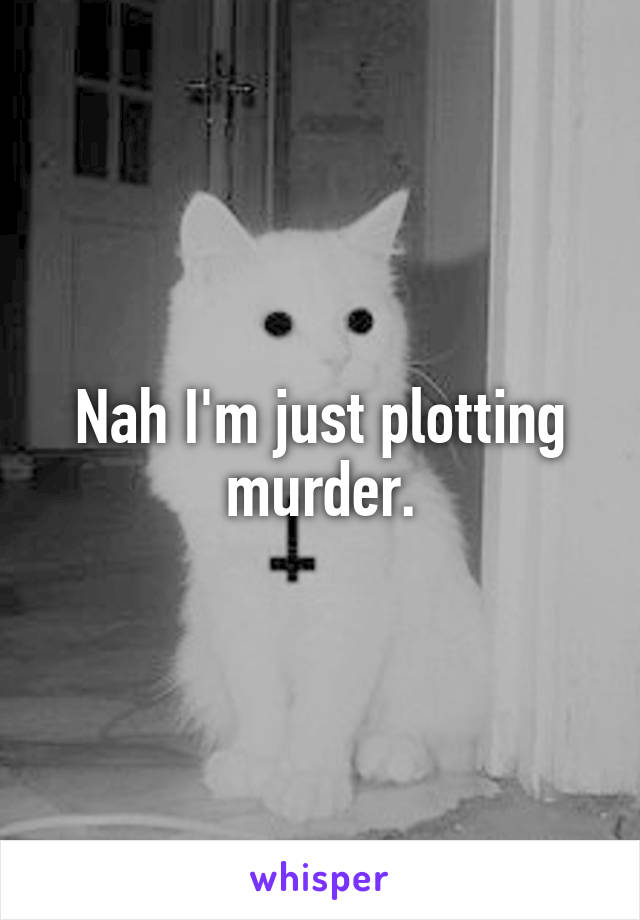 Nah I'm just plotting murder.