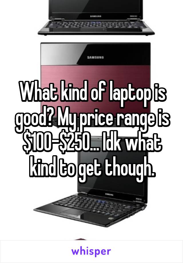 What kind of laptop is good? My price range is $100-$250... Idk what kind to get though.