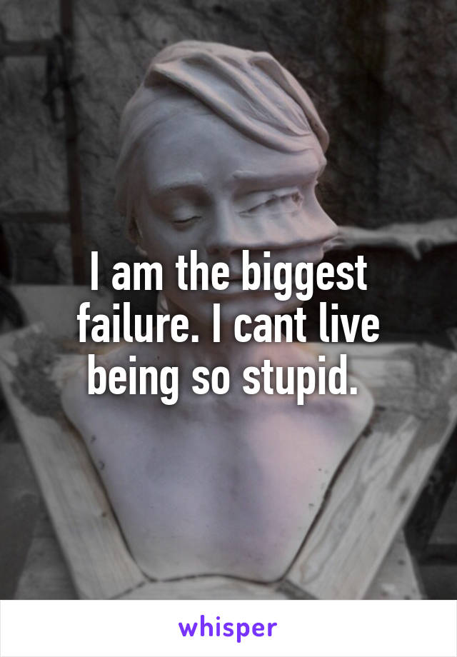 I am the biggest failure. I cant live being so stupid. 