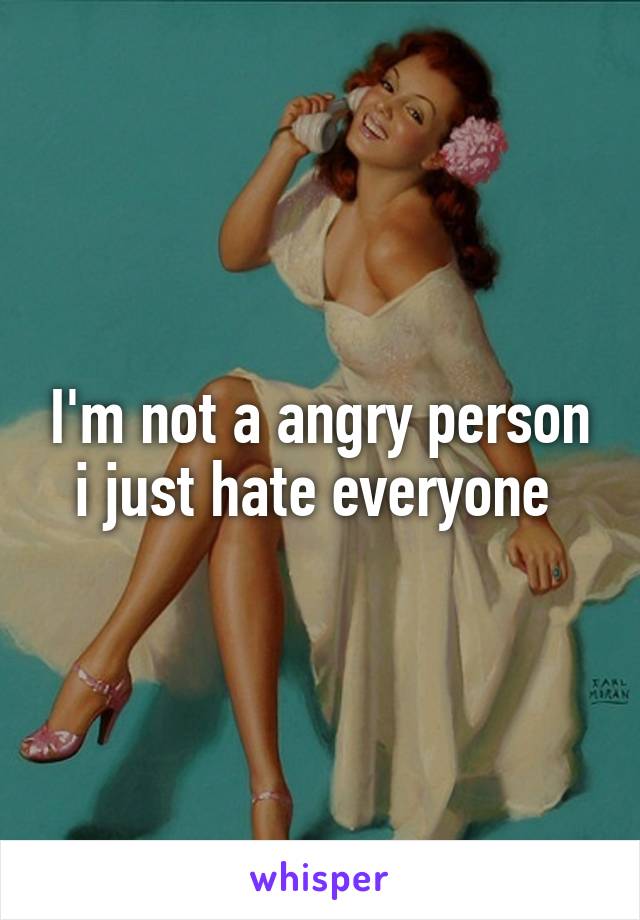 I'm not a angry person i just hate everyone 