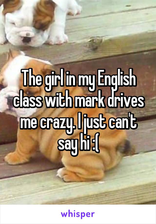 The girl in my English class with mark drives me crazy. I just can't say hi :(