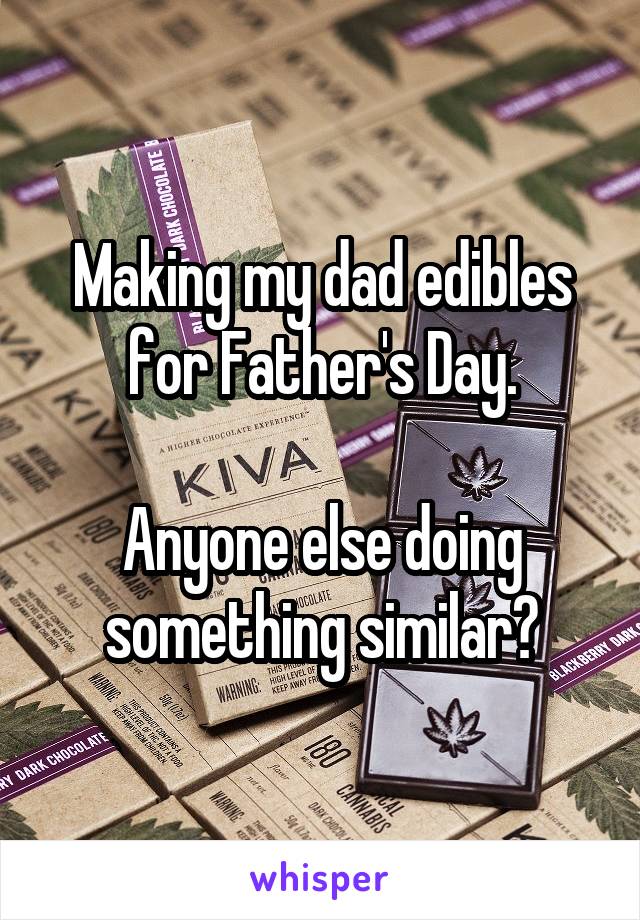 Making my dad edibles for Father's Day.

Anyone else doing something similar?