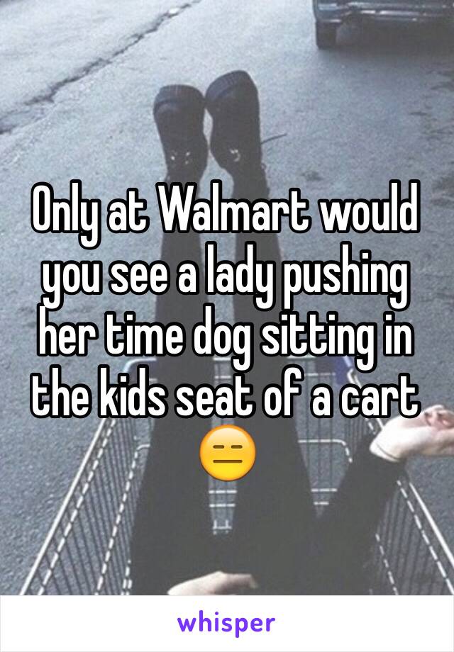 Only at Walmart would you see a lady pushing her time dog sitting in the kids seat of a cart 😑