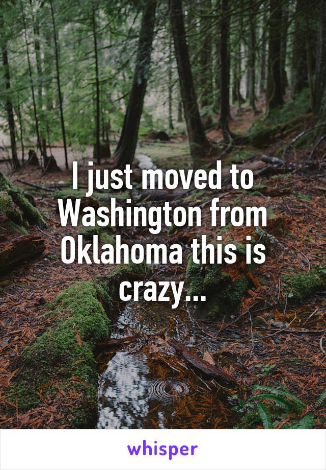 I just moved to Washington from Oklahoma this is crazy...