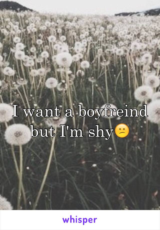 I want a boyfreind but I'm shy😕