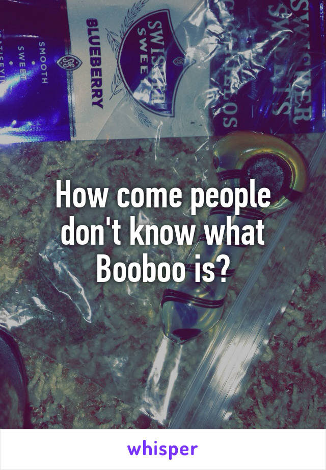 How come people don't know what Booboo is?