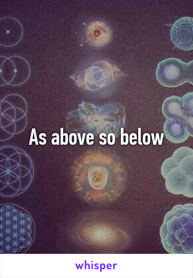 As above so below