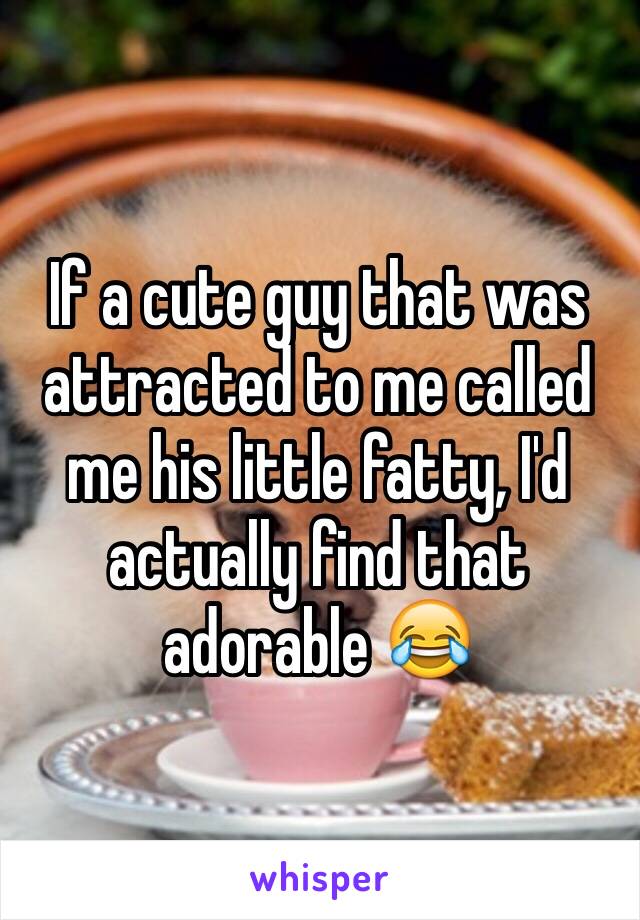 If a cute guy that was attracted to me called me his little fatty, I'd actually find that adorable 😂