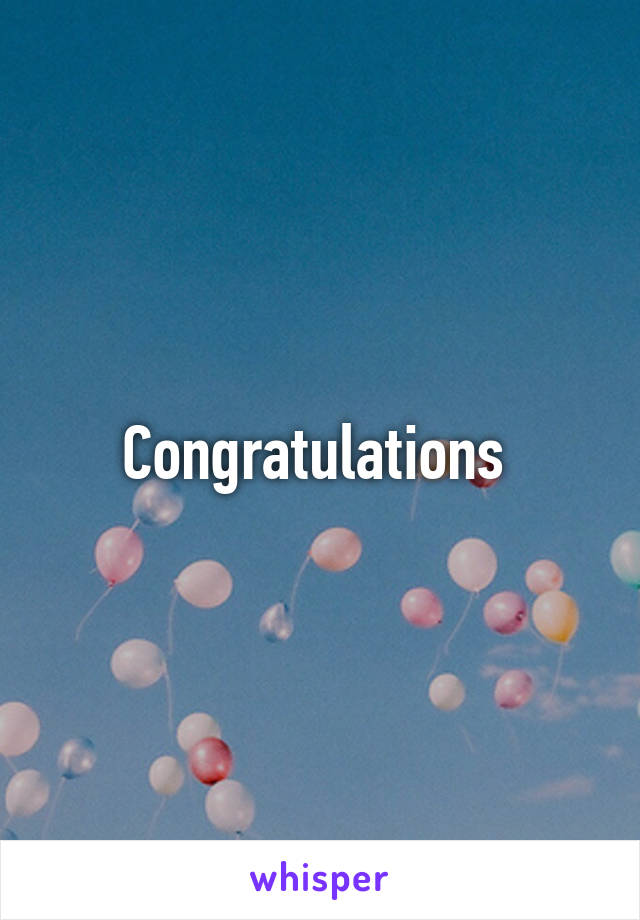 Congratulations 