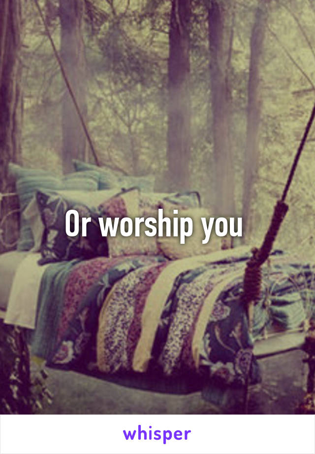 Or worship you 