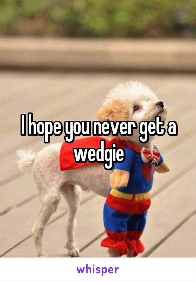 I hope you never get a wedgie