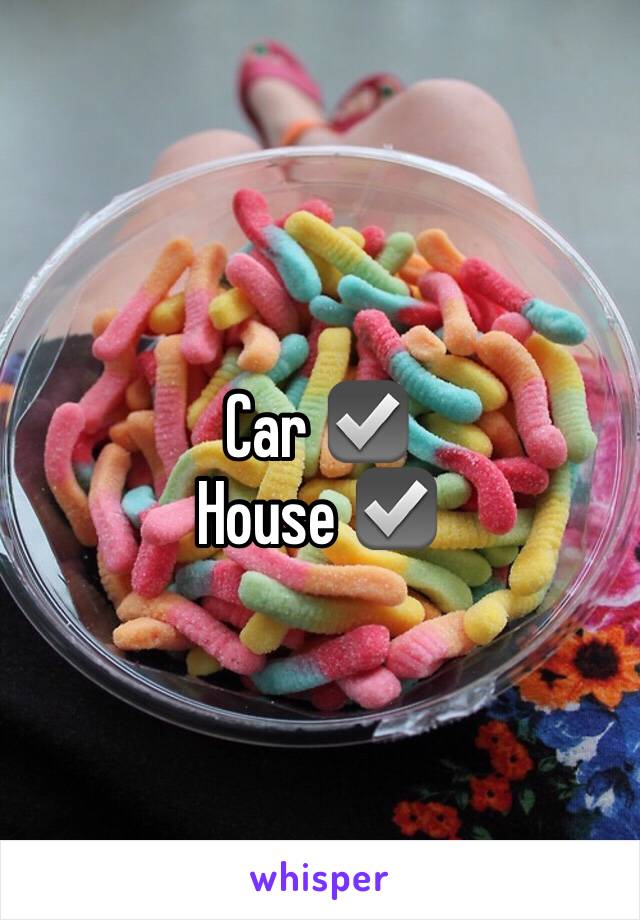 Car ☑️
House ☑️