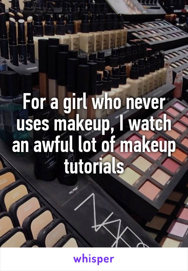 For a girl who never uses makeup, I watch an awful lot of makeup tutorials