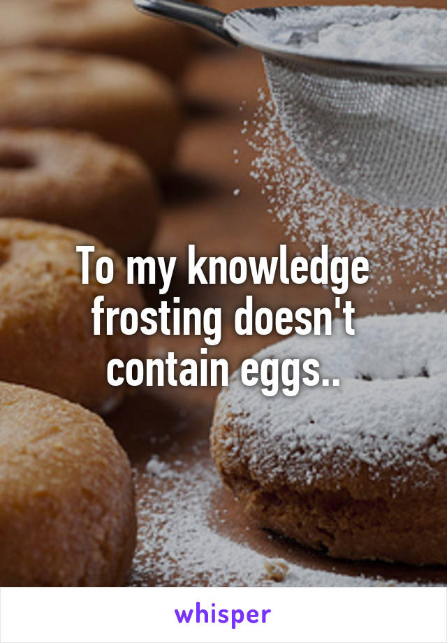 To my knowledge frosting doesn't contain eggs..