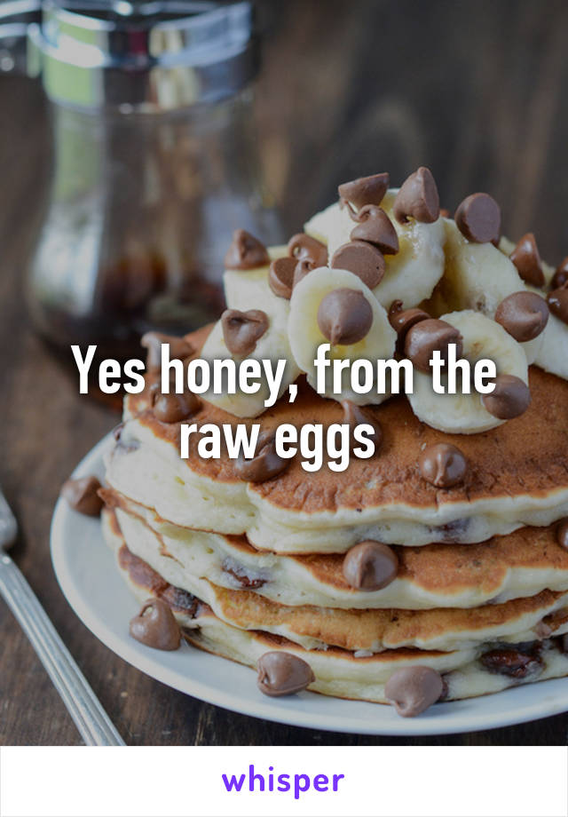 Yes honey, from the raw eggs 