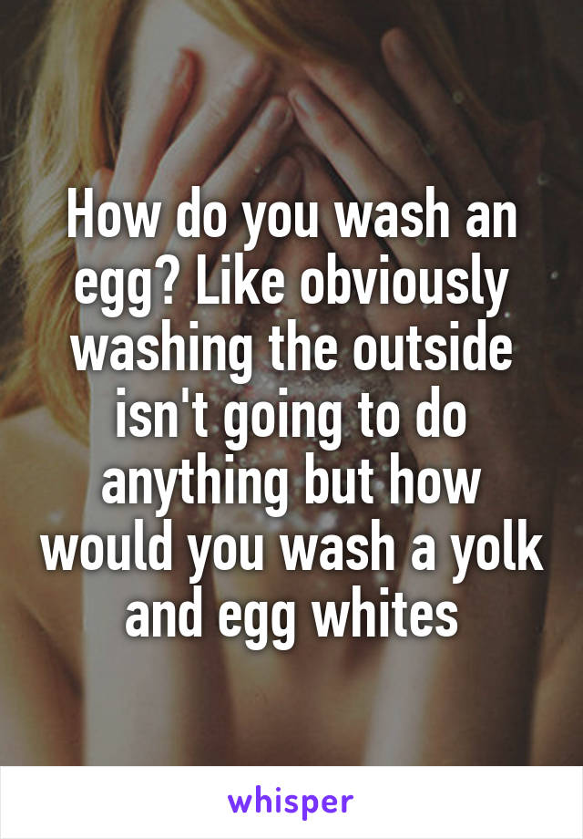 How do you wash an egg? Like obviously washing the outside isn't going to do anything but how would you wash a yolk and egg whites