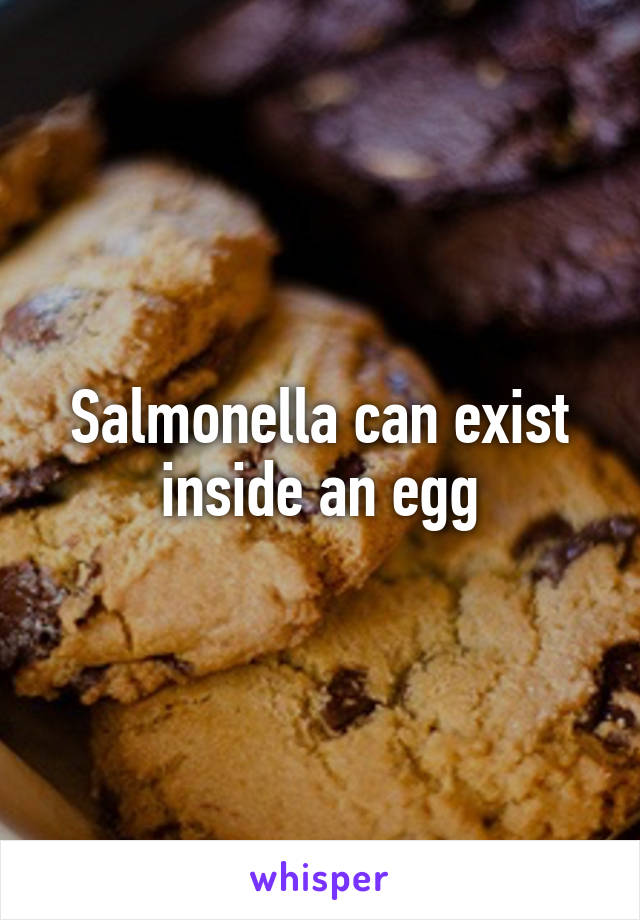 Salmonella can exist inside an egg