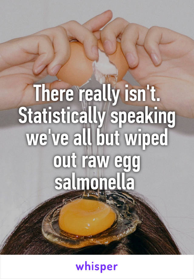 There really isn't. Statistically speaking we've all but wiped out raw egg salmonella 