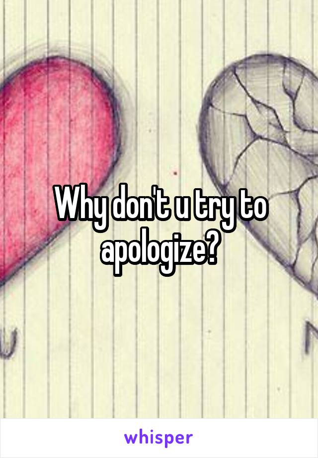 Why don't u try to apologize?