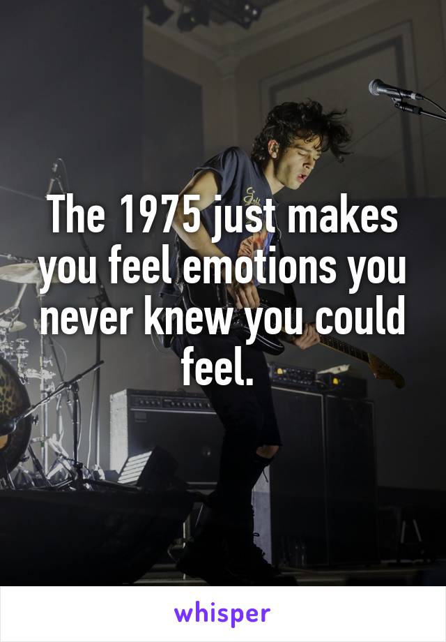 The 1975 just makes you feel emotions you never knew you could feel. 
