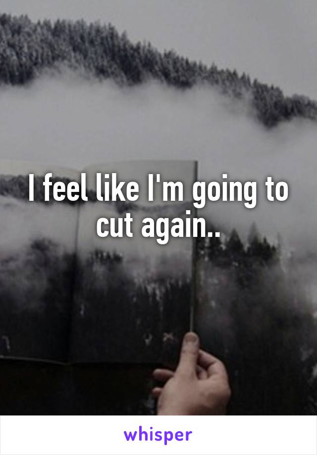 I feel like I'm going to cut again..
