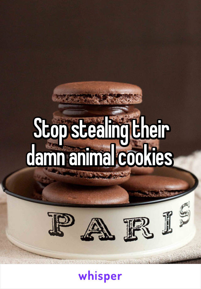 Stop stealing their damn animal cookies 