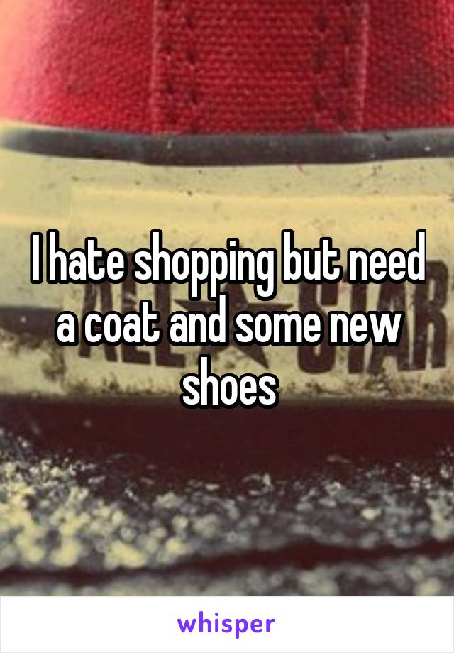 I hate shopping but need a coat and some new shoes