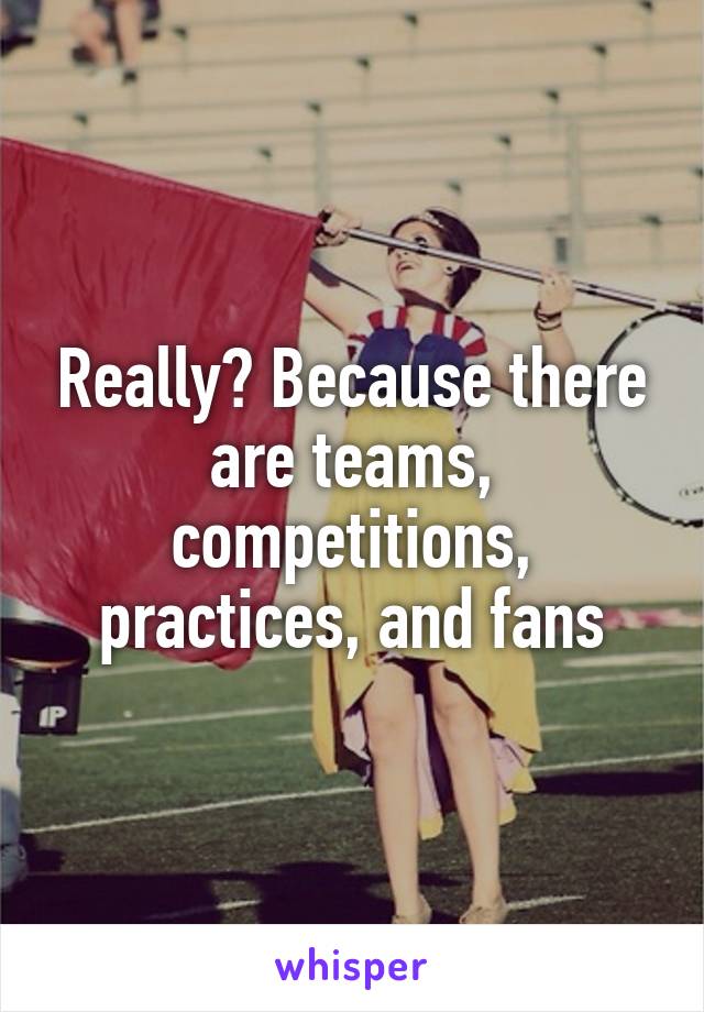 Really? Because there are teams, competitions, practices, and fans