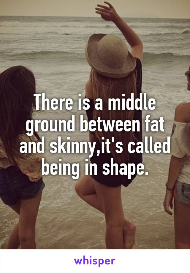 There is a middle ground between fat and skinny,it's called being in shape.