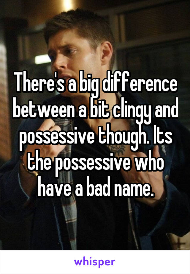 There's a big difference between a bit clingy and possessive though. Its the possessive who have a bad name.