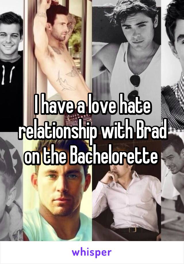 I have a love hate relationship with Brad on the Bachelorette 