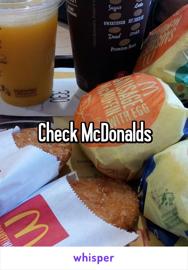 Check McDonalds