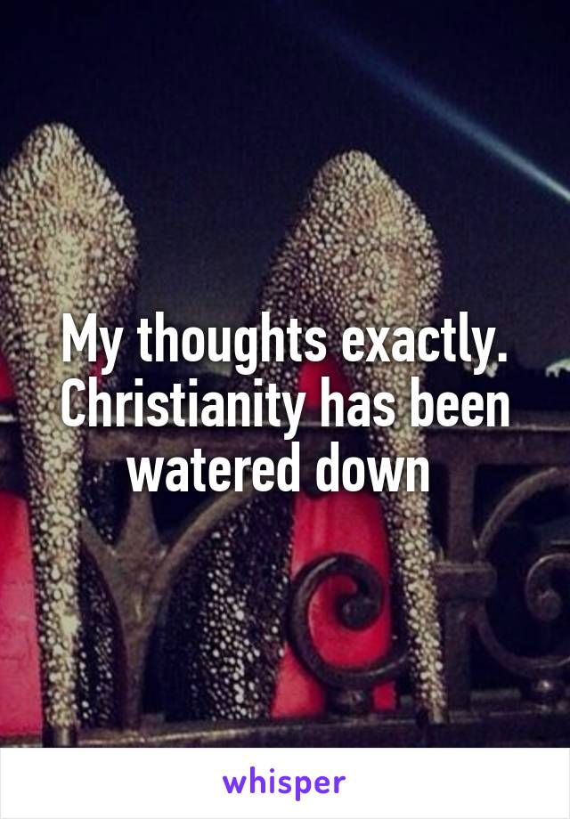 My thoughts exactly. Christianity has been watered down 