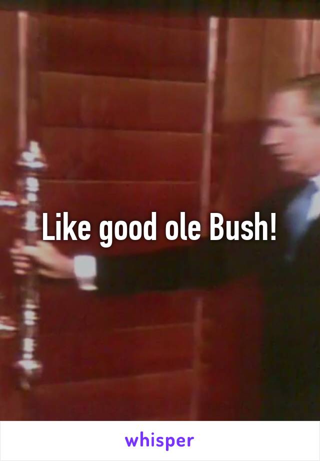 Like good ole Bush!