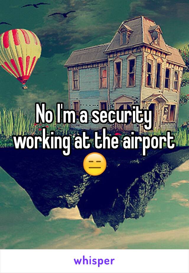 No I'm a security working at the airport 😑