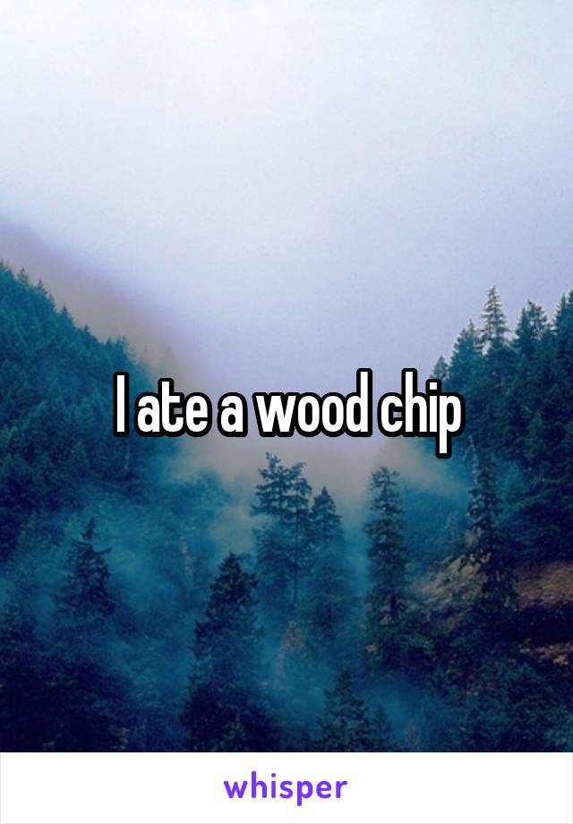 I ate a wood chip