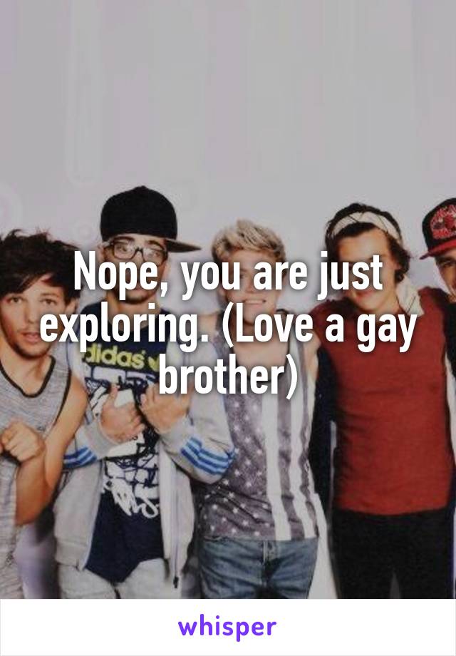 Nope, you are just exploring. (Love a gay brother)