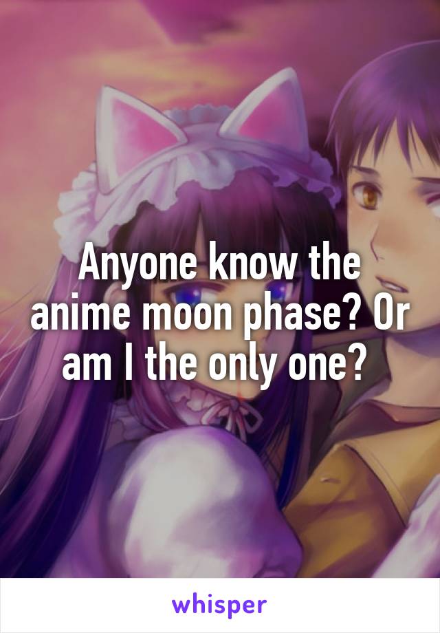 Anyone know the anime moon phase? Or am I the only one? 