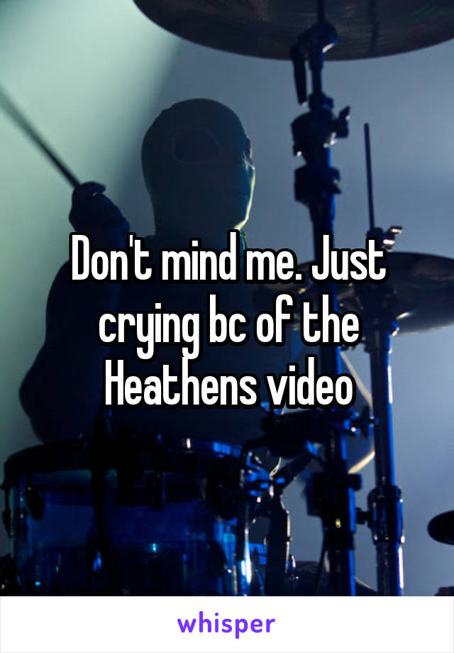 Don't mind me. Just crying bc of the Heathens video