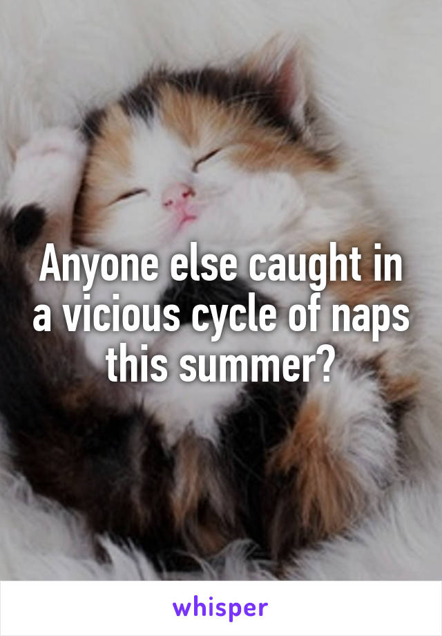 Anyone else caught in a vicious cycle of naps this summer?