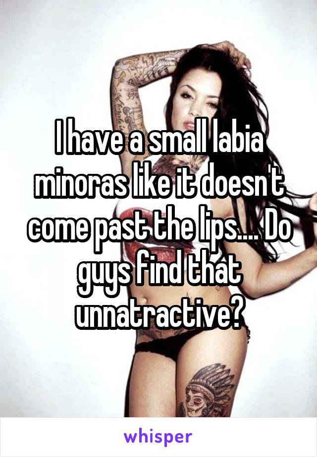 I have a small labia minoras like it doesn't come past the lips.... Do guys find that unnatractive?