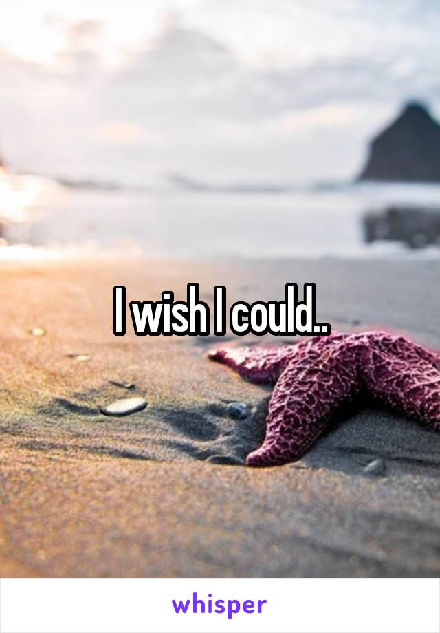 I wish I could..