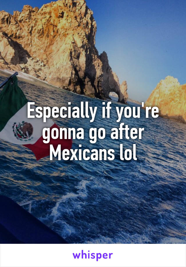 Especially if you're gonna go after Mexicans lol