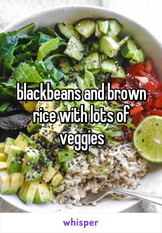 blackbeans and brown rice with lots of veggies