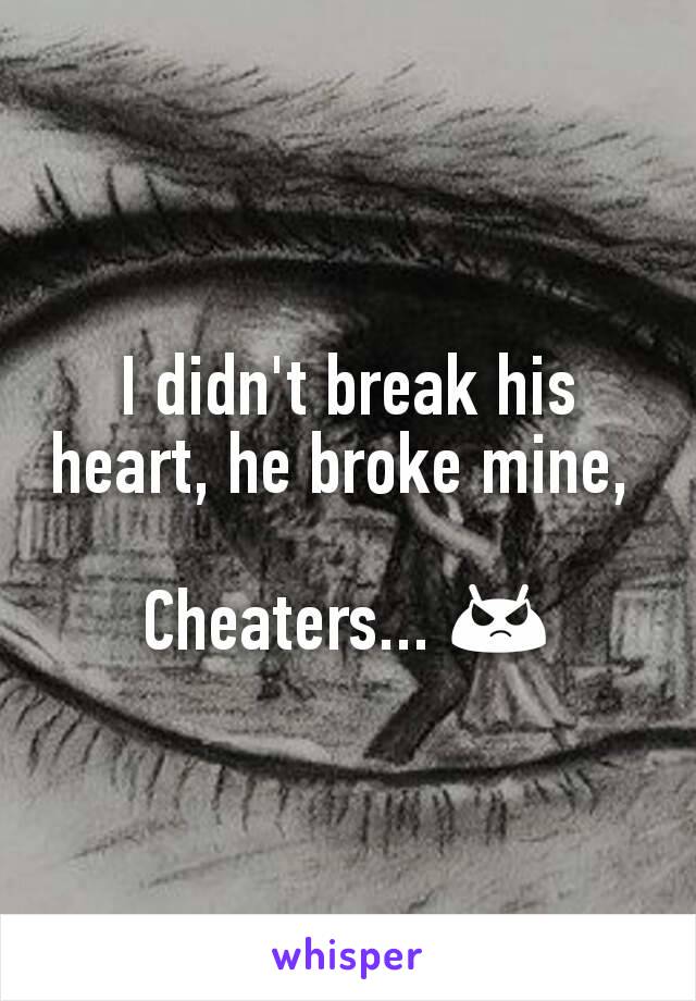 I didn't break his heart, he broke mine, 

Cheaters... 😡