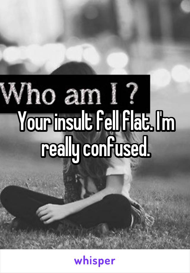 Your insult fell flat. I'm really confused.