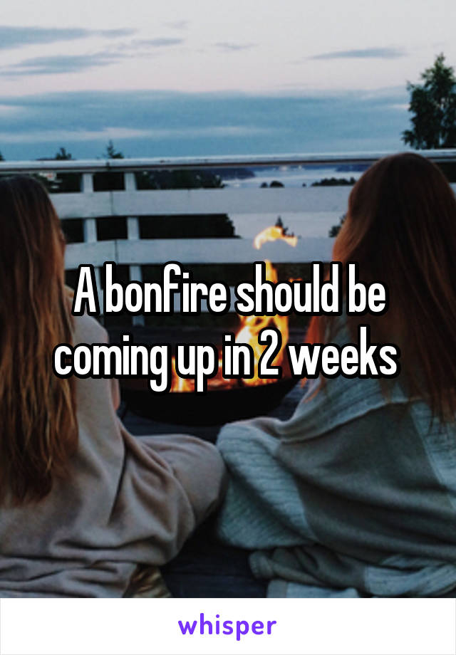 A bonfire should be coming up in 2 weeks 